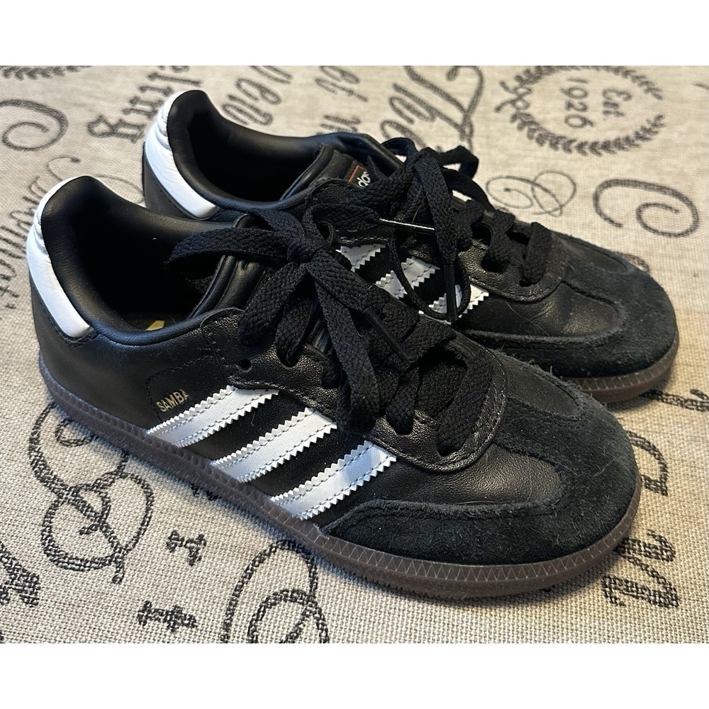 Adidas Samba Classic Youth Size Kids 13.5 Black Gum Casual Shoe Sneaker - Picture 2 of 9